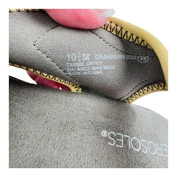 Aerosoles Sandal Womens Size 10.5 M Leather Wedge Cranberry Bog Green - Picture 13 of 14